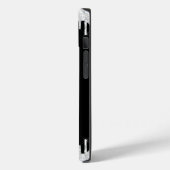 ブラック ホワイト ドリッピング グリッター シルバー モノグラム Case-Mate iPhoneケース (裏面 / 左)