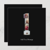 ブラック＆ホワイト ナンバー1 フォト コラージュ サンキューカード (正面/裏面)