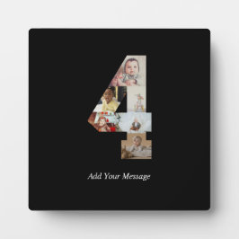 ブラック＆ホワイト ナンバー4 フォト コラージュ フォトプラーク