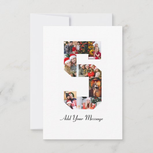 ブラック＆ホワイト ナンバー5 フォトコラージュ カード (正面)