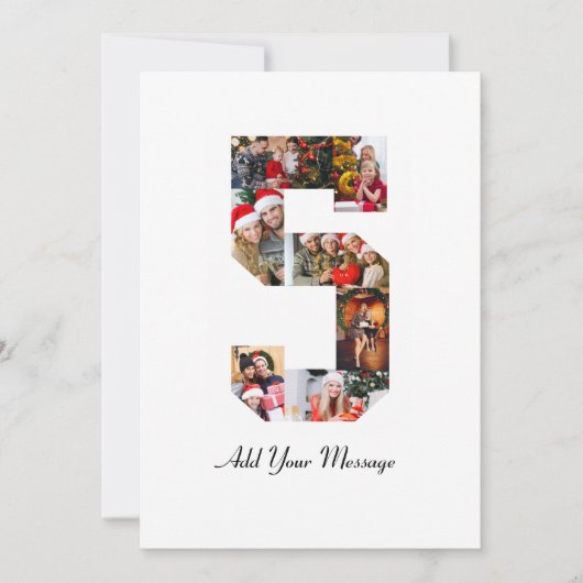 ブラック&ホワイト ナンバー5 フォトコラージュ サンキューカード (正面)