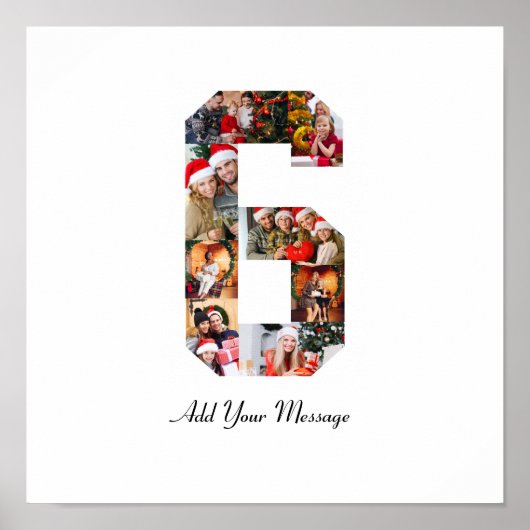 ブラック&ホワイト ナンバー6 フォト コラージュ ポスター (正面)