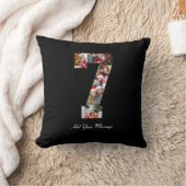 ブラック＆ホワイト ナンバー7 フォト コラージュ クッション (ブランケット)