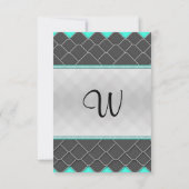 ブラック、ホワイト、ネオンテアル モダン エレガント パターン 招待状 (裏面)