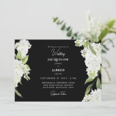 ブラック ホワイト ハイドレンジア ウェディング 招待状 (スタンド正面)
