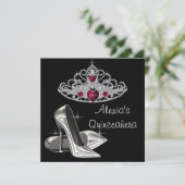 ブラック ホワイト ハイ ヒール レッド アンド ブラック キンセアニエラ 招待状 (スタンド正面)