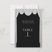 ブラック＆ホワイト ハリウッド カーテン テーブル ナンバー カード (正面)