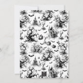 ブラック＆ホワイト ハロウィン トワル パーティー 招待状 (裏面)