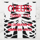 ブラック ホワイト ハロウィン リブ ワイン スパークリング ワイン ラベル (シングルラベル)