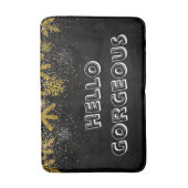 ブラック&ホワイト「ハローゴス」ブラシレターをテーマに バスマット (正面縦)