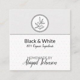 ブラック＆ホワイト　ハンドメイドバス＆ボディラベル｜タグ スクエア名刺