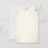 ブラック＆ホワイト ハーレクイン 偽アンティーク モノグラム ノートカード (裏面)