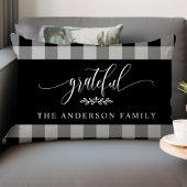 ブラック&ホワイト バッファローチェック 感謝の気持ちを込めたパーソナライズ ランバークッション