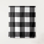 ブラック＆ホワイト バッファロー チェックのルスティックな格子縞 タペストリー (正面)