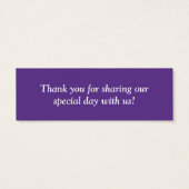 ブラック、ホワイト、パープルダマスクハートメッセージカード (裏面)