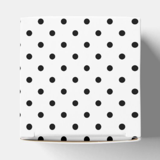 ブラック、ホワイト、ピンクの水玉模様結婚ズ フェイバーボックス (上部)