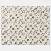 ブラック、ホワイト、ピンクパンダベアーズフリースブランケット フリースブランケット (正面(横))