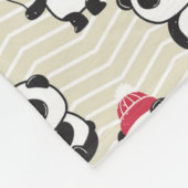 ブラック、ホワイト、ピンクパンダベアーズフリースブランケット フリースブランケット (角)