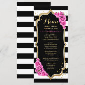ブラック ホワイト ピンク ゴールド メニューカード プログラム (正面/裏面)