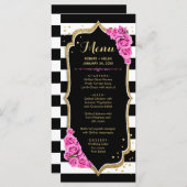 ブラック ホワイト ピンク ゴールド メニュー カード (正面/裏面)