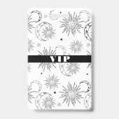ブラック ホワイト ファンシー サン 天体 誕生日 VIP バッジ (裏面)