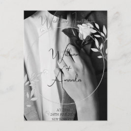 ブラック＆ホワイト フォーエバーフォト招待状 インビテーションポストカード