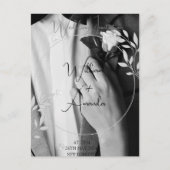 ブラック＆ホワイト フォーエバーフォト ウェディング招待状 インビテーションポストカード (正面)
