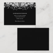 ブラック&ホワイト フラワー ウェディング ブライズメイド エンクロージャーカード (正面/裏面)