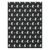 ブラック ホワイト フラワー テーブルクロス (正面)