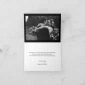 ブラック ホワイト フラワー ライラック ウェディング サンクス フォト サンキューカード (内部)