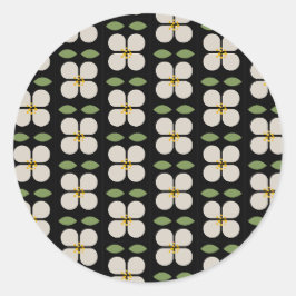 ブラック＆ホワイト フローラルステッカー - Bloom & Stick ラウンドシール