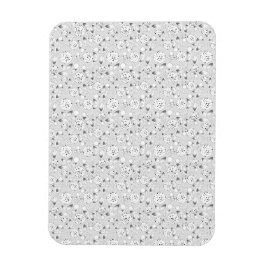 ブラック ホワイト フローラル ドットワーク | シームレス ボタニカル マグネット