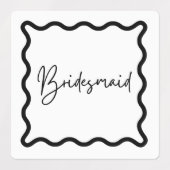 ブラック&ホワイト、ブライドメイド&メイド・オブ・オーナー（花嫁付き添い人） ラベル (デザイン1)