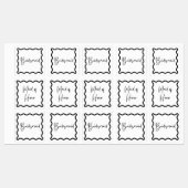 ブラック&ホワイト、ブライドメイド&メイド・オブ・オーナー（花嫁付き添い人） ラベル (シート)