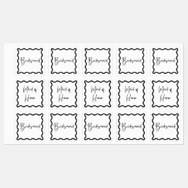 ブラック&ホワイト、ブライドメイド&メイド・オブ・オーナー（花嫁付き添い人） ラベル