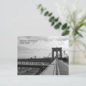 ブラック＆ホワイト ブルックリン橋 - NY ニューヨーク No.1 ポストカード (スタンド正面)