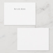 ブラック ホワイト プレーン エレガント カジュアル オリジナルネーム コーリングカード (正面/裏面)