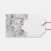 ブラック＆ホワイト プロテア スケッチ ブーケ ギフトタグ (正面(横))