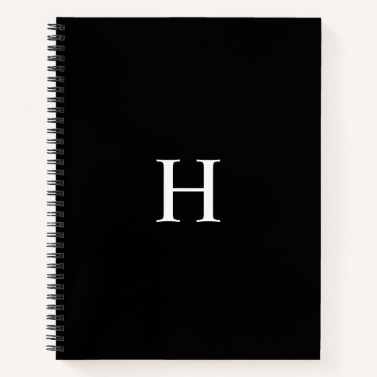 ブラック&ホワイト プロフェッショナル モノグラム ノートブック (正面)