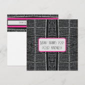 ブラック、ホワイト、ホットピンクのアーキテクチャ詳細カード シーズンカード (正面/裏面)