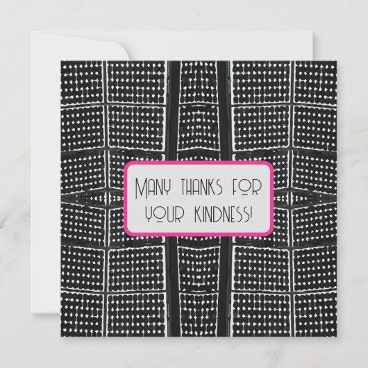 ブラック、ホワイト、ホットピンクのアーキテクチャ詳細カード シーズンカード (正面)