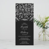 ブラック＆ホワイト ボタニカル オールインワン ウェディング招待状 招待状 (スタンド正面)