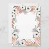 ブラック ホワイト ボホ フローラル パーム 植物 パンパス グラス 招待状 (裏面)