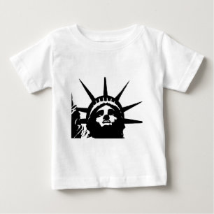 ブラック&ホワイト ポップアート 自由の女神像 ベビーTシャツ
