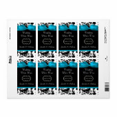 ブラック、ホワイト、マリブブルーダマスクミニワインラベル ラベル (フルシート)