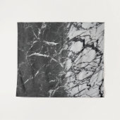 ブラック & ホワイト マーブル モダン グラム トレンディ タペストリー (正面(横))