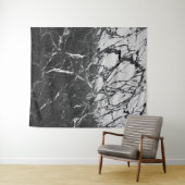 ブラック & ホワイト マーブル モダン グラム トレンディ タペストリー (インサイチュ(横))