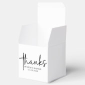 ブラック&ホワイト ミニマル スクリプト ブライダル シャワー スクエア フェイバーボックス (オープン)