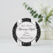 ブラック＆ホワイト ミュージカル ストライプ 円形 招待状 2 (スタンド正面)