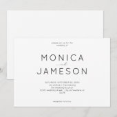 ブラック&ホワイト モダン1 ウェディング招待状 招待状 (正面/裏面)